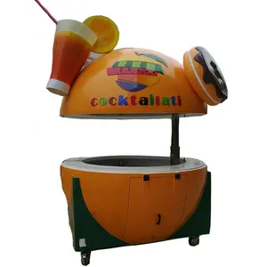 High Quality Orange Fruit-Shaped Mobile Food Kiosk Cart Wholesale Fiberglass Made Snacks Machine