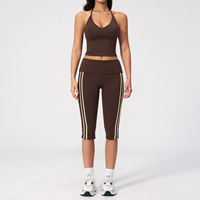 Nouvel ensemble de yoga deux pièces pour le sport et l'extérieur, coupe ajustée, dos apparent, antichoc