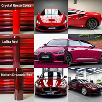 Vinilo Autoadhesivo HIGHCOOL Rojo Brillante para Protección de Pintura (PPF) de PVC, Autoregenerable, Antiarañazos, Protección UV, Cambia de Color, para Carrocería de Automóvil