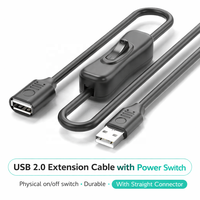 Câble d'extension USB 2.0 mâle-femelle pour enregistreur de conduite, petit ventilateur et ordinateur