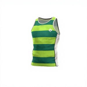 Camisetas sin mangas deportivas de punto con logo personalizado al por mayor para hombre, estilo casual de gimnasio, estampado de verano XXL OEM, estilo chaleco, ropa deportiva con cuello estampado. - Product Image 5