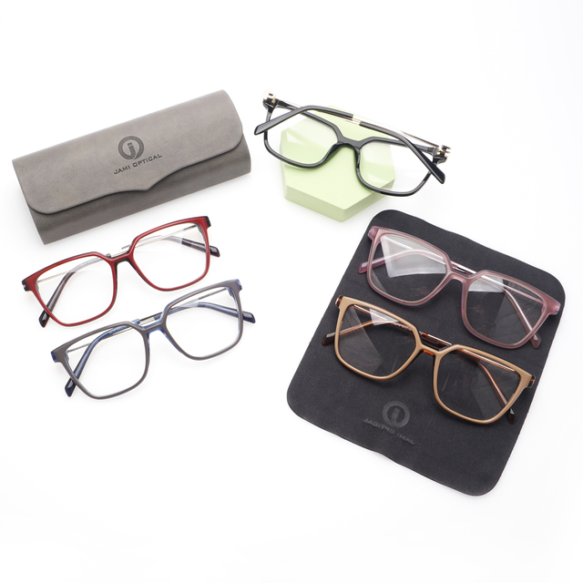 2024 Factory in Stock New Design Acetate Eyeglasses Frames Vintage Style Unisex Eyewear Lamination Acetate Eyewear Frames