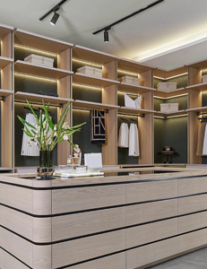 Custom Luxury Modern Walk-In <strong>Closet</strong> Wardrobe Systems Design Wood Bedroom Wardrobe - Product Image 5