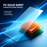 Plaque solide en polycarbonate de qualité industrielle, haute résistance aux chocs, revêtement UV, transparente, colorée, personnalisable pour les projets de construction