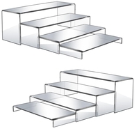 8 Présentoirs Rectangulaires Modernes de Luxe Écologiques en Acrylique de 12 po, Étagères Transparentes de 0,2 po d'Épaisseur, Surface Polie pour Chaussures à Talons Hauts