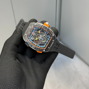 Reloj cronógrafo mecánico de alta calidad para hombre, diseño de coche de carreras con forma de tonneau en aleación de fibra de carbono, reloj automático. - Product Image 2