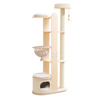 Structure d'escalade pour chat en gros avec livraison directe, idéale pour petits appartements – Niche intégrée pour chat à empreinte réduite, grande taille, dédiée aux chats