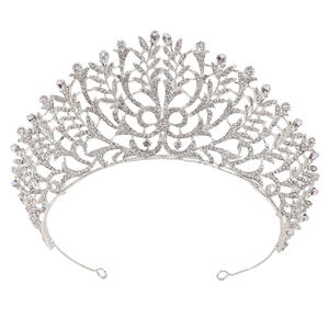 Mahkota Tiara Pengantin Mewah Kristal Rhinestone Paduan Warna-warni Barok untuk Pernikahan Pertunangan Pesta Ulang Tahun Prom Putri - Product Image 1