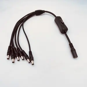 40Cm Zwart 5.5*2.1Mm 1 Tot 6 Way Dc Power Splitter Kabel