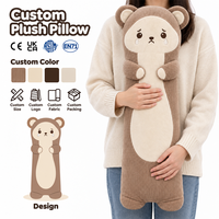 Coussin en peluche personnalisé avec logo, design original, en matière douce, pour décoration, anime, dessin animé, forme allongée, coussin décoratif en peluche