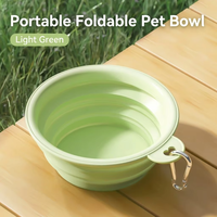 Bol pliable en silicone étanche IPX6 de 350 ml pour chien, qualité alimentaire, pour l'extérieur, les voyages, les fêtes, avec mousqueton