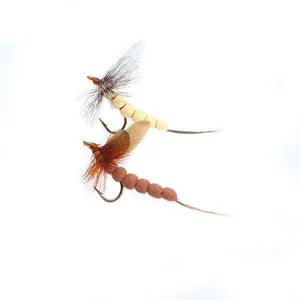 เฮ็กซาเจเนียแห้งฟลายโฟมขยายร่างกาย HEX mayfly DRY Fly Grizzly hackle hackle mayfly แม่น้ำหินปลาเทราท์ตกปลาเหยื่อแมลงวัน