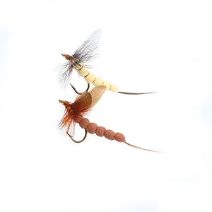 سداسية رغوة ذبابة جافة تمديد الجسم عرافة Mayfly ذبابة جافة السرج grazzly Hackle Mayfly Rocky River Trout الطعم السحر