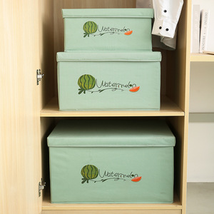 Clothing Organizer Storage Box Rectangle Mint Green Watermelon Print Home Use - Product Image 1