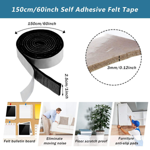Mofelt Black Roll, patins en feutre antidérapants pour pieds de meubles, auto-adhésifs, protection pour le déménagement, modèle Mft-fpads - Product Image 2