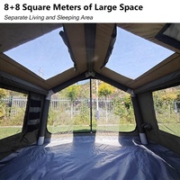16 ㎡   Ensemble de tente de camping gonflable quatre saisons avec support à colonnes d'air 8 ㎡   Tente de camping en coton TC étanche et coupe-vent à surface étendue