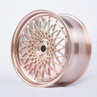Rines de Aleación Personalizados de 15-24 Pulgadas, 2 Piezas, Forjados, Diseño de Malla Dorada, para Vehículos de Lujo y Tuning, OEM ODM