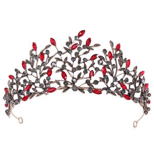 Couronne noire rétro pour fête d'anniversaire, accessoires pour cheveux, <span class=keywords><strong>diadème</strong></span> noir - Product Image 5