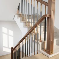 Treppengeländer aus Luxuriöser Aluminiumlegierung, Bodenmontiert, für Innenräume, Loft und Selbstbauhäuser
