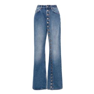 Vaqueros rectos vintage de corte holgado y pierna ancha con botones para mujer, estilo urbano, personalidad y estilo, venta al por mayor - Product Image 1