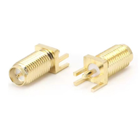 Conector macho hembra SMA recto de montaje en PCB, conectores coaxiales RF para PCB,