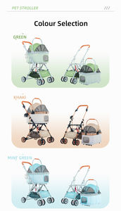 ओम फैशन पालतू जानवर लक्जरी फोल्डेबल वाहक यात्रा 4 पहियों कुत्ते बिल्ली वाहक ट्रॉली पालतू जानवर - Product Image 5