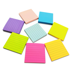 Notas Adhesivas Fluorescentes con Líneas, 76x76mm, 45 Hojas, 8 Colores, Reposicionables, Blocs de Notas de Alta Calidad para Oficina - Product Image 2