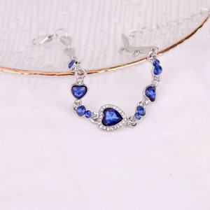 Mode Damen Diamond Fine Jewelry Armbänder Verstellbare Kette Ocean Heart <span class=keywords><strong>Crystal</strong></span> Armbänder für Frauen - Product Image 5