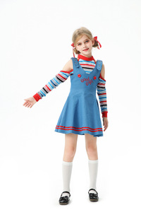 Costume da Clown da Circo <span class=keywords><strong>di</strong></span> Halloween per Bambine - Travestimento Spaventoso Ispirato a <span class=keywords><strong>Chucky</strong></span> - Product Image 6