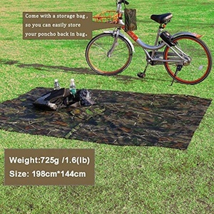 3 In 1 <span class=keywords><strong>Poncho</strong></span> da trekking giacca da pioggia zaino impermeabile telone con cappuccio <span class=keywords><strong>Poncho</strong></span> da caccia all'aperto tenda da campeggio tappetino pensilina - Product Image 6