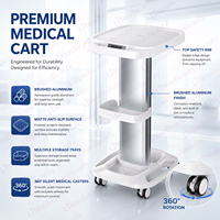 Carrito de Plástico Económico e Impermeable para Clínica de Belleza con Enchufes IT para Equipos de Belleza y Logotipo OEM