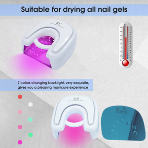 Lampe à ongles UV LED sans fil 48W, argent mat, lumière rouge, grand espace, sécheuse à gel portable pour manucure - Product Image 3