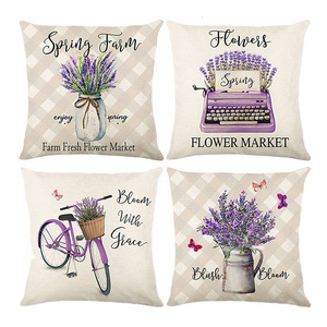 Housse de coussin printemps 2026, imprimé lavande, élégante fleur, décoration intérieure, petites housses de coussin - Product Image 3