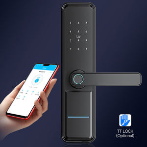 قفل باب ذكي شبه آلي مع تخزين سحابي وبطاقة هوية وبصمة إصبع وكلمة مرور للأبواب الخشبية/الألمنيوم للشقق والفنادق - Product Image 4