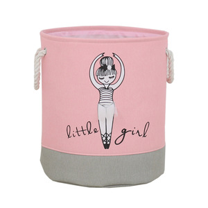Cestino portaoggetti in tessuto rosa di grande capacità giocattolo quadrato e pattumiera per vestiti sporchi con stile cartone animato per ragazze serie di scatole ordinate - Product Image 5