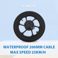 LVCO Alloy Kit de conversion pour vélo électrique pour enfants Kit de conversion pour vélo électrique arrière 16 pouces Roue intégrée