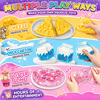 Kit de slime DIY Zhorya, ensemble de jouets à presser, 38 pièces avec moules en forme de fromage et de carton de lait, argile légère, jouet anti-stress pour enfants