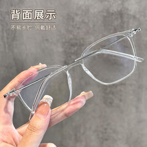 Monturas de gafas cuadradas transparentes Danyang para mujer 19320 ultraligeras TR90 con montura completa de plástico y lentes de plástico - Product Image 1