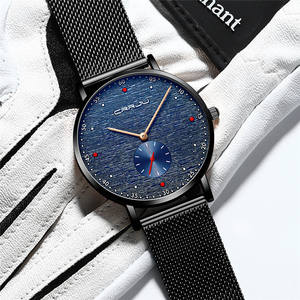 CRRJU Orologio da uomo alla moda, semplice, ultra sottile, con cinturino in maglia di acciaio inossidabile, orologio da polso al quarzo, casual, impermeabile, orologio da uomo, regalo <span class=keywords><strong>per</strong></span> uomo - Product Image 5