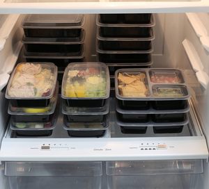 Boîte à lunch jetable en plastique noir, conteneur alimentaire compartimenté, contenants pour la préparation des repas, pour les pâtes, les salades, la restauration rapide - Product Image 5