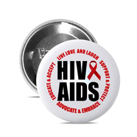 Ruban rouge personnalisé Épingles de sensibilisation au VIH/sida Émail souple Décalcomanies de revers en métal Campagne de santé Cadeaux Accessoires BÉNÉDICTIONS SANTÉ