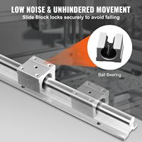 Riel de Guía Lineal SBR16-800mm de Aleación de Aluminio con Eje de Acero GCr15 de 16mm de Diámetro y 800mm de Longitud para Impresora 3D CNC Global