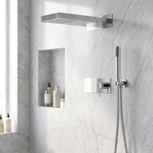 Sistema de Ducha Cromado Empotrado de Gran Venta, Conjunto de Ducha Cuadrada de Lluvia Montado en la Pared con Ducha de Mano - Product Image 6