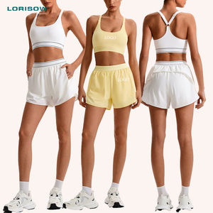 Ensemble de <span class=keywords><strong>sport</strong></span> LORISOW : Soutien-gorge et short de yoga taille haute – Tenue de fitness deux pièces pour l'entraînement féminin - Product Image 1