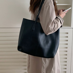 Bolso Tote para Mujer, Gran Capacidad, Color Marrón Sólido, Cierre Magnético, Uso Diario - Product Image 4