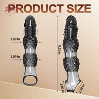 Funda de silicona suave para pene con cristal extendido y bloqueo físico, juguete sexual refinado para parejas, 100% lavable e impermeable.