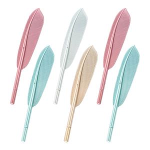 Wholesale High Quality Plastic <b>Pen</b> with Red Pink Goose Feather Quill 1.0mm Sports Logo Writing Promotional Ball <b>Pen</b> - Product Image 1
