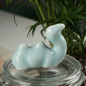 تمثال جمل سيراميكي إبداعي أزرق سماوي بأسلوب نورديك، تمثال حيواني لطيف مزجج لتزيين غرفة المعيشة العصرية والمكتب والمنزل - Product Image 4