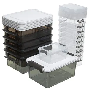 Citylife - Contenedores de almacenamiento plegables de 64 litros con tapas,  contenedores de almacenamiento de plástico para organizar cajas de