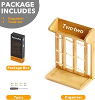 Égouttoir à biberons en bambou, type sur pied, non pliable, simple, peu encombrant, avec capacité de 9 biberons, organisateur de rangement